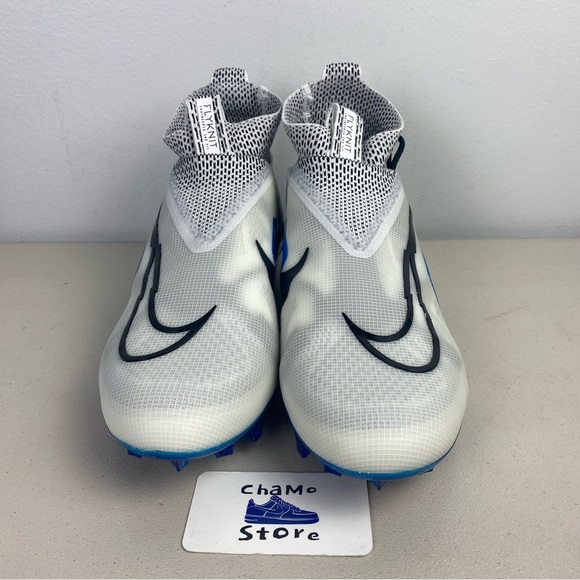 Nike Alpha Menace Elite 3 White Blue Football Cleats CT6648-101 Men's Size - Picture 2 of 11